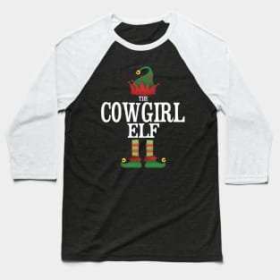 Cowgirl Elf Matching Family Group Christmas Party Pajamas Baseball T-Shirt